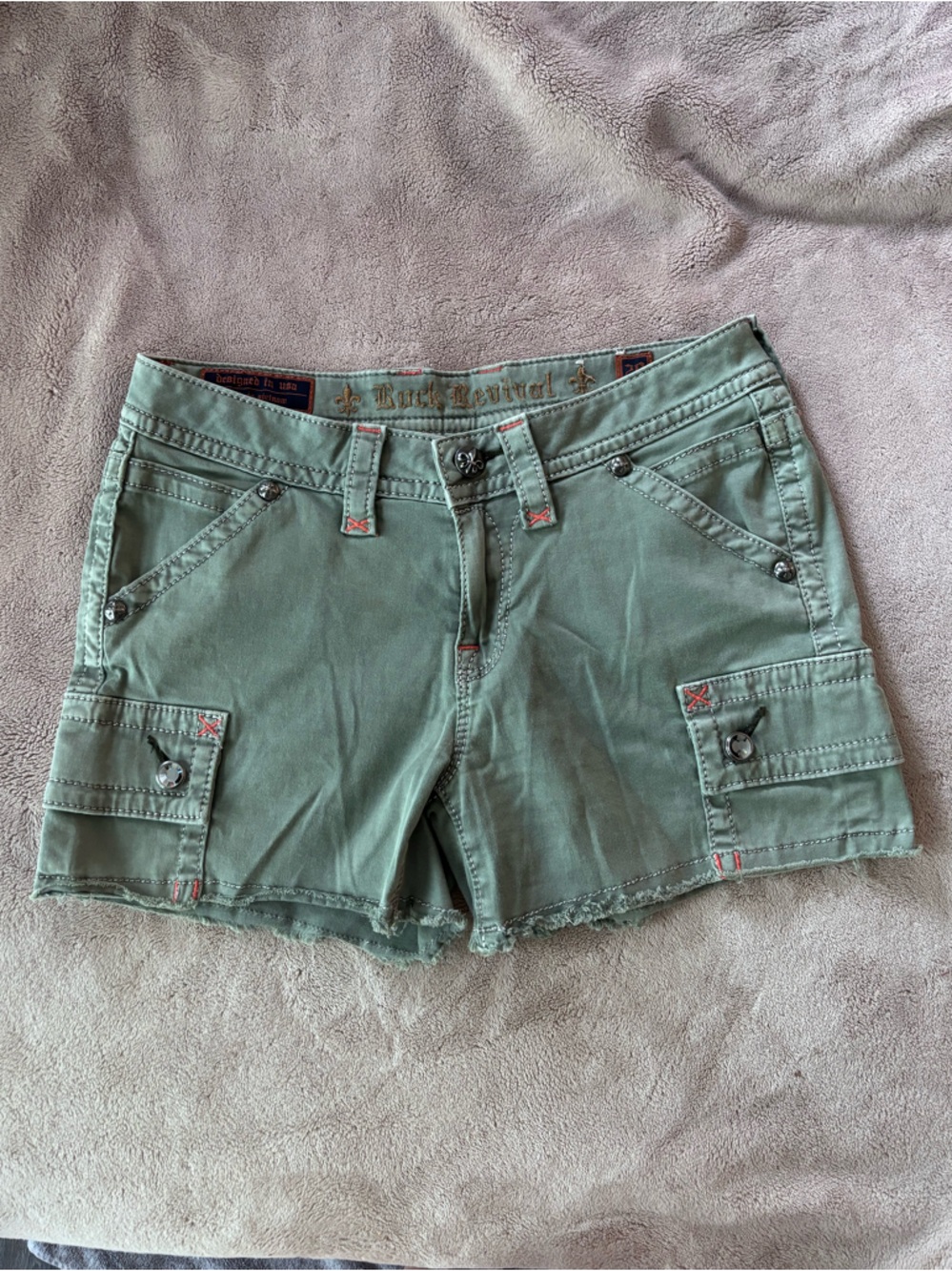 Rock Revival Olive Green Women’s Cargo Shorts